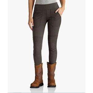 Carhartt Womens Olive Green Force Midweight Fitted Utility Legging Pants Size S